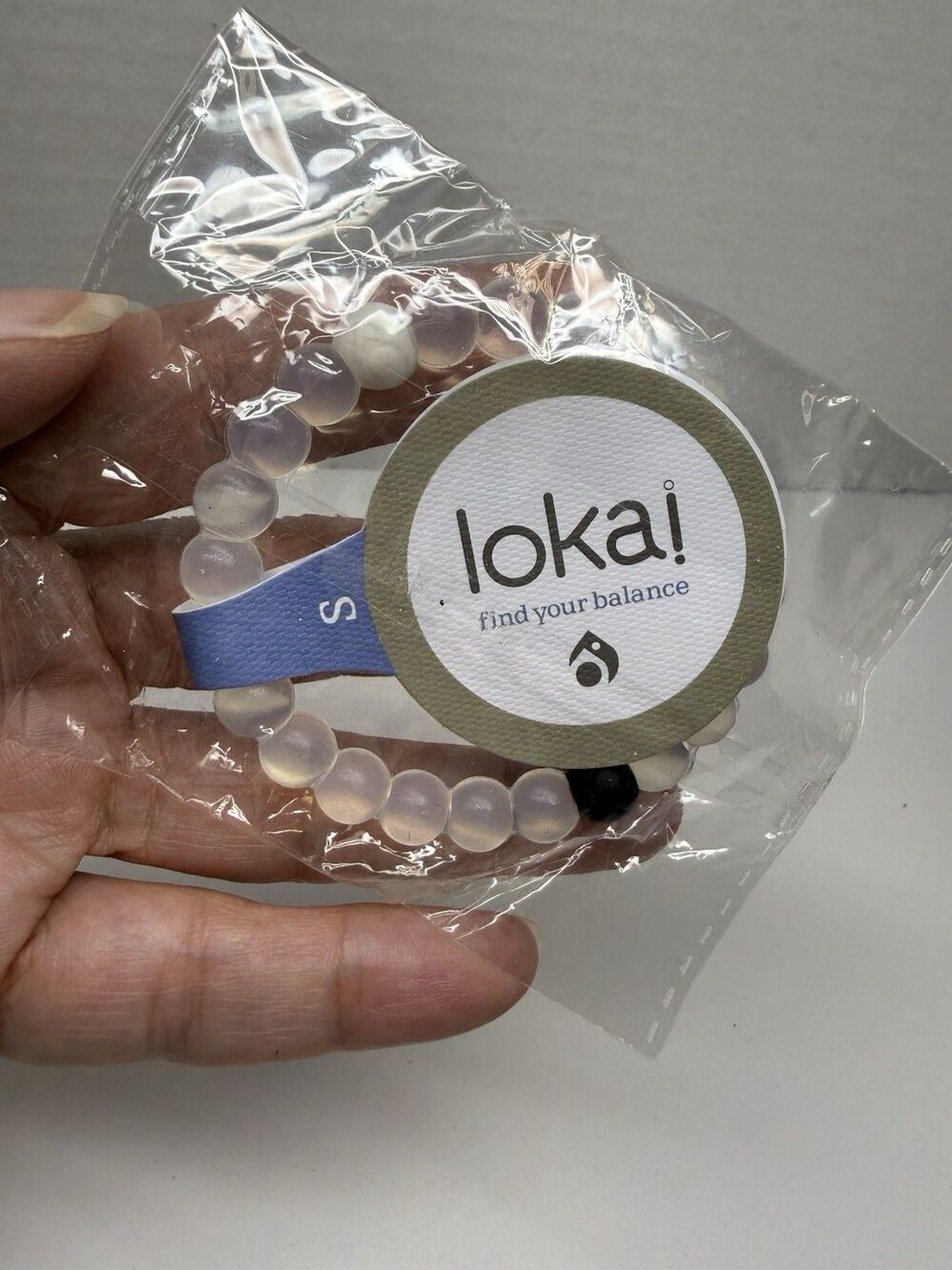 lokai Classic Clear White And Black Bracelet Sz Small New